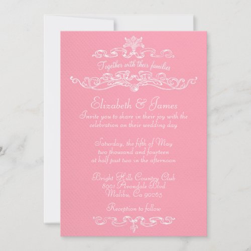 Simple Luxury Pink Wedding Invitations