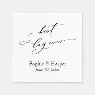 Simple Luxury Script Font Best Day Ever Napkins