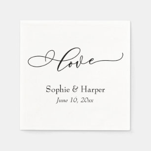 Simple Luxury Script Font Love Typography Napkins