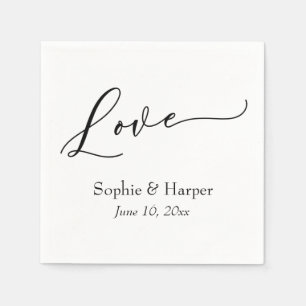 Simple Luxury Script Font Love Typography Napkins