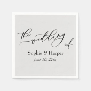Simple Luxury Script Font The Wedding Of Gray Napkins