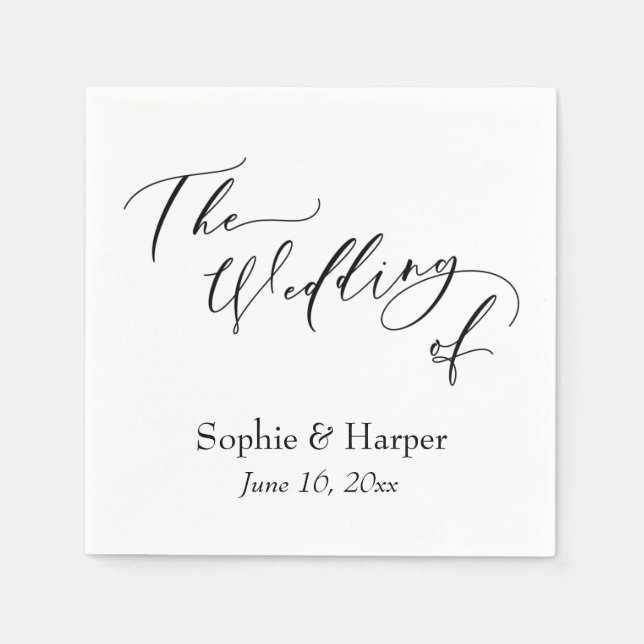 Simple Luxury Script Font The Wedding Of Napkins (Front)