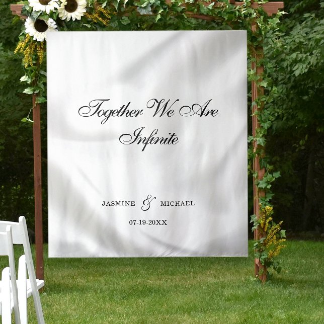 Simple Luxury White Texture Wedding Quote Backdrop (Creator Uploaded)