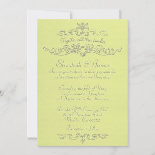 Simple Luxury Yellow Wedding Invitations