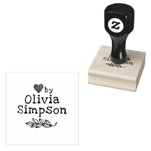 Simple Made by Name Small Business Rubber Stamp