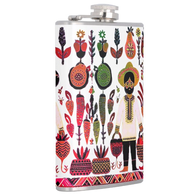 simple madhubani painting flask (Right)