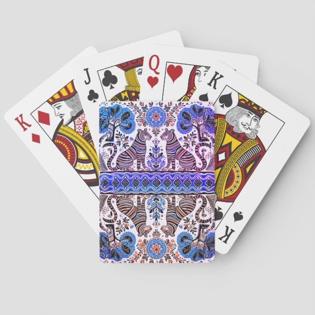 simple madhubani painting poker cards (Back)
