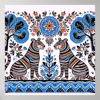 simple madhubani painting poster