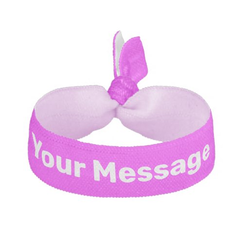 Simple Magenta and White Your Message Template Elastic Hair Tie