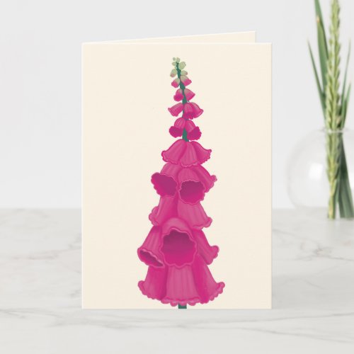 Simple Magenta Foxglove Flower Card