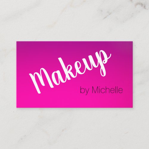 Simple Magenta Purple Shades Makeup Artist Business Card