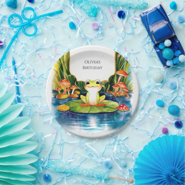 Simple Magical Frog Birthday Paper Plates (Party)
