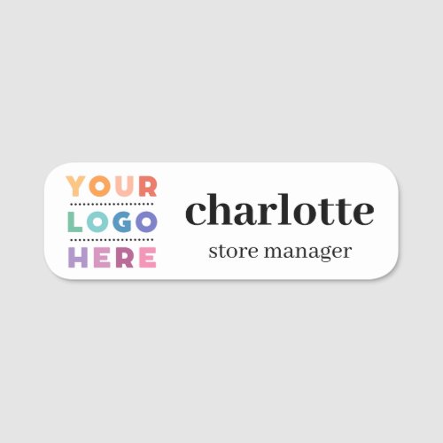 Simple Magnetic Company Logo Employee Job Title Name Tag