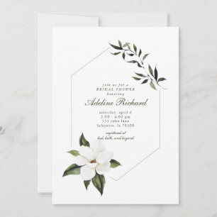 Simple Magnolia Bridal Shower Invitation