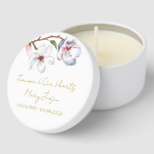 Simple Magnolia Funeral Mini Candle Favors