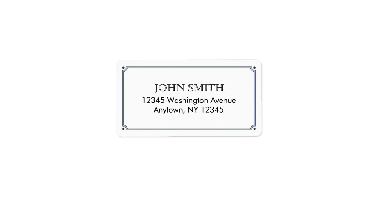 Simple Mailing Label with Blue Border | Zazzle