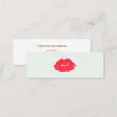 Simple Makeup Artist Kissing Lips Beauty Salon Mini Business Card (Front/Back)