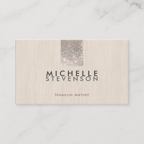 Simple Makeup Artist Modern Chic Faux Sequin Business Cards