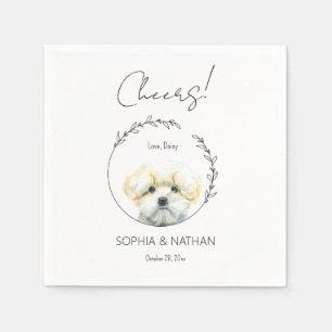 Simple Maltese Dog Wedding Cocktail  Napkins