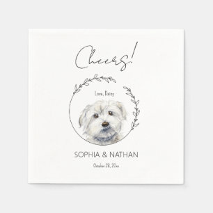 Simple Maltese Dog Wedding Cocktail Napkins