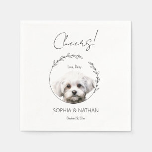 Simple Maltese Dog Wedding Cocktail  Napkins