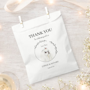 Simple Maltese Dog Wedding Thank You Favor Bag