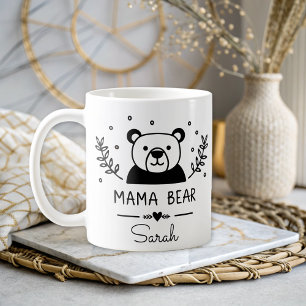 Simple Mama Bear Elegant Mom Personalized Coffee Mug