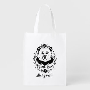 simple mama bear flowers grocery bag