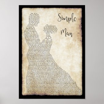 Simple Man Song Lyric Man Lady Dancing Print | Zazzle