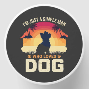 Simple Man Who Loves Dog Silhouette Sunset Palm Tr Mini Candle Favors