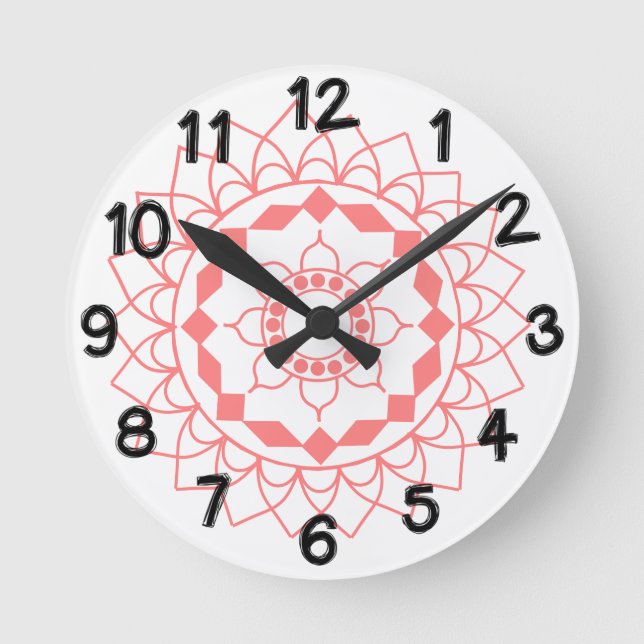 Simple Mandala Round Clock (Front)