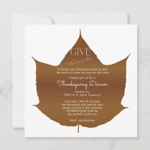 Simple Maple Thanksgiving Party Invitation