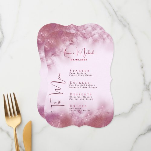 Simple Marble watercolor wedding Menu items