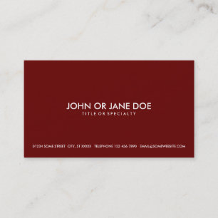 simple maroon business card