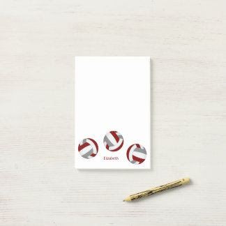 simple maroon gray volleyballs w player name post-it notes