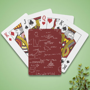 Simple Maroon Math Equations Formulas Poker Cards