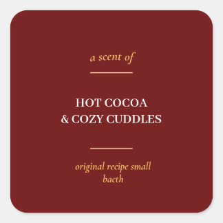 SIMPLE MAROON MINIMALIST MODERN SQUARE STICKER