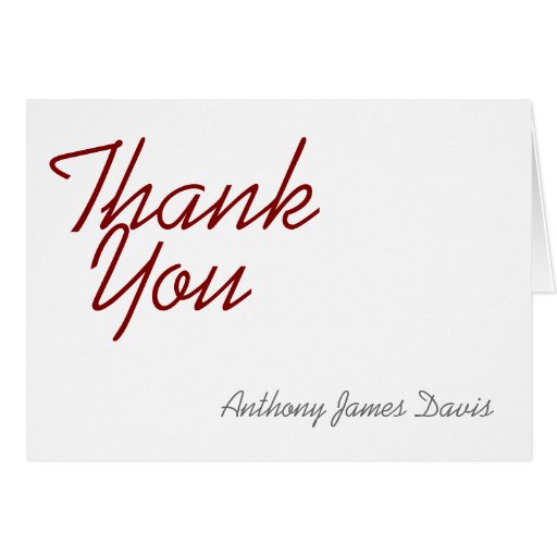 Simple Maroon Thank You Stationery Note Card | Zazzle