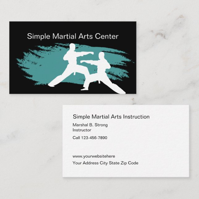 Simple Martial Arts Business Cards (Front/Back)