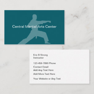 Simple Martial Arts Self Defense Business Cards