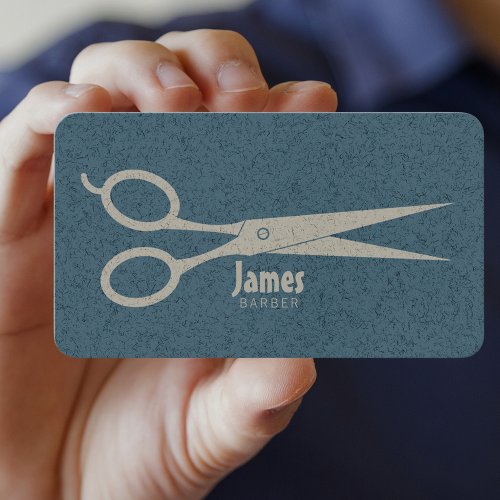 Simple masculine barber hair stylist Business Card