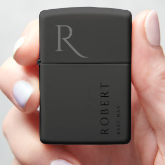 Simple Masculine Best Man Gift  Monogrammed Zippo Lighter