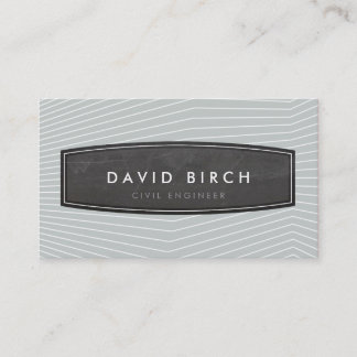 SIMPLE masculine chalkboard badge pale gray Business Card