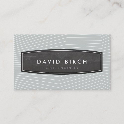 SIMPLE masculine chalkboard badge pale gray Business Card