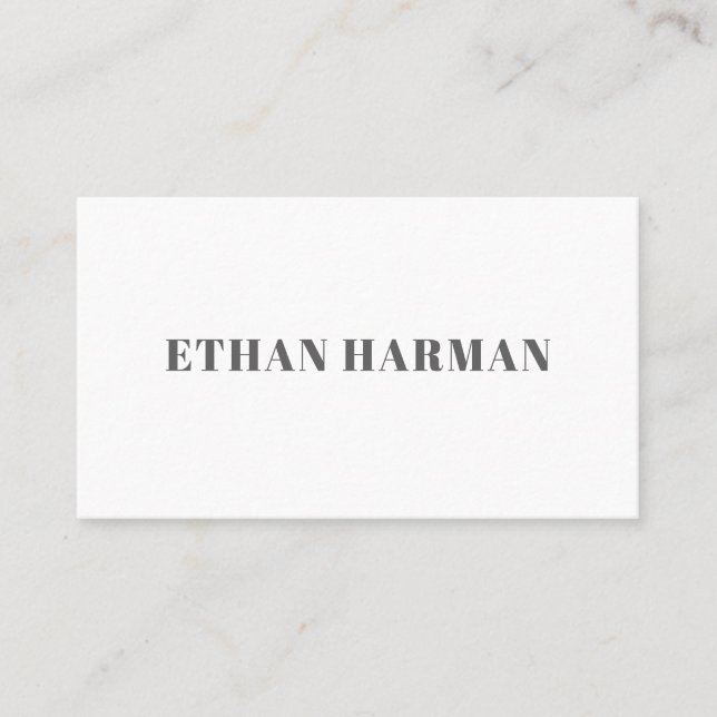 Simple Masculine Gray Modern Business Card (Front)