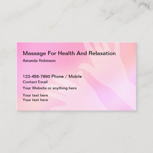 Simple Massage Business Cards Design Template