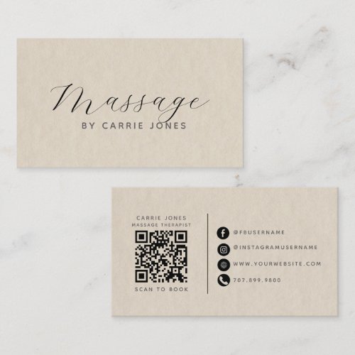 Simple Massage Therapist  Business Card