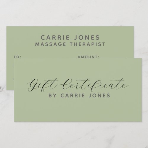 Simple Massage Therapist Sage Green