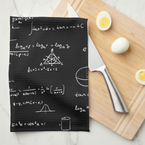 Simple Math Formulas Equations Handwritten Algebra Kitchen Towel