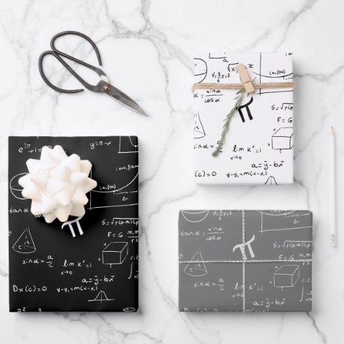Simple Math Formulas Equations Wrapping Paper Sheets